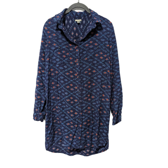 Ecote Dresses & Skirts - Urban Outfitters Ecoté Blue Boho Tribal T-shirt Dress Button Front